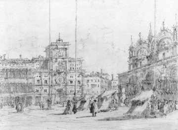 ヴェネツィア派のフランチェスコ・グアルディを描いた「オロロージョの塔」 Oil Paintings